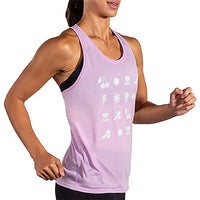WOMEN'S BROOKS DISTANCE TANK 3.0 | LIGHT ORCHID / RH ICONS