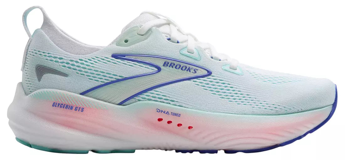 シェルスランプロ WOMEN'S BROOKS GLYCERIN 22 | WHITE / LIMPET SHELL / AMPARO BLUE