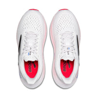 White running shoes with red accents on a white background