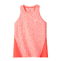 Pink athletic tank top with wavy pattern on a white background
