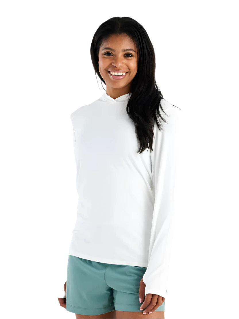 WOMEN'S FREE FLY BAMBOO SHADE HOODIE II | BRIGHT WHITE