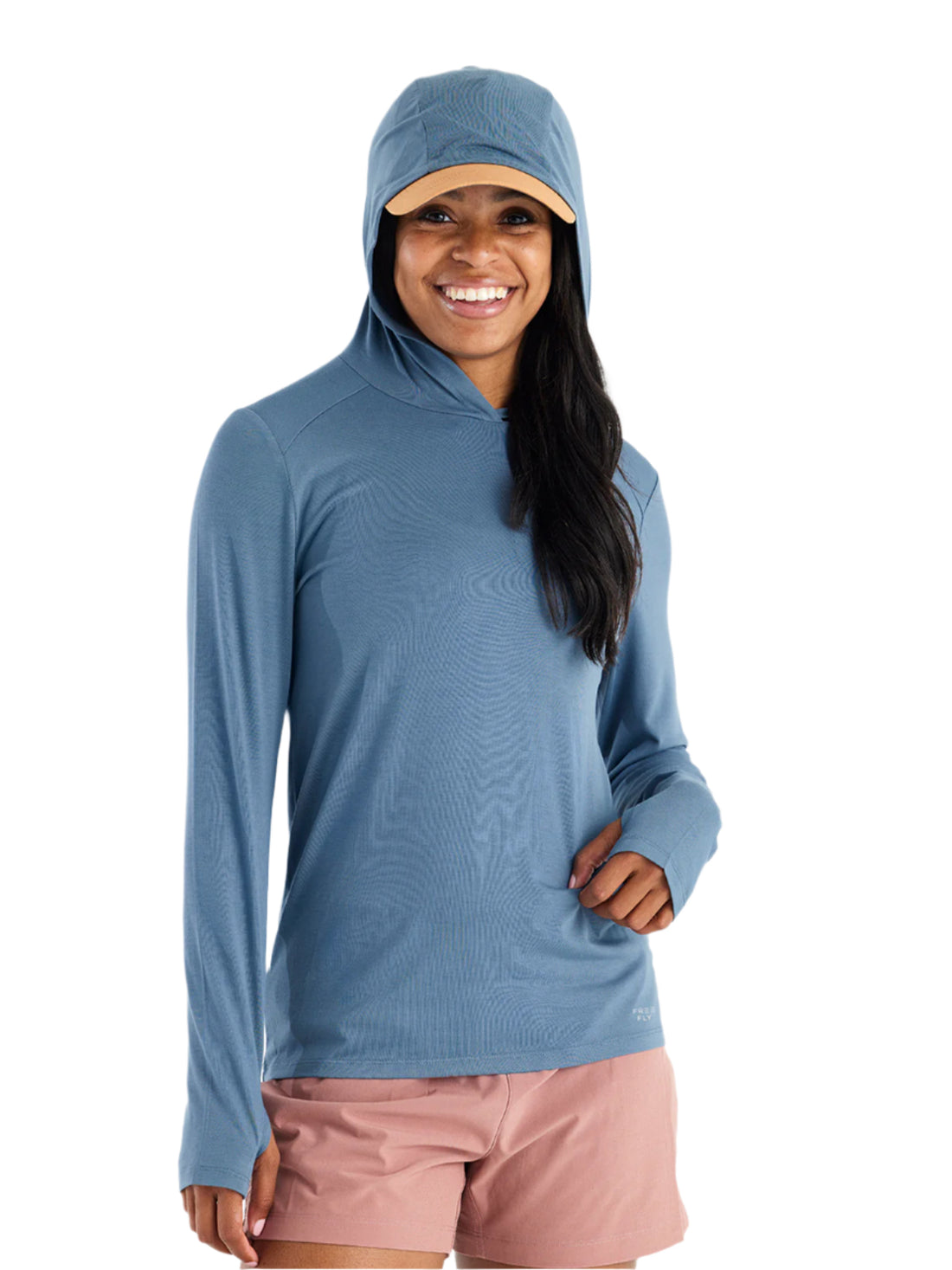 WOMEN'S FREE FLY BAMBOO SHADE HOODIE II | SLATE BLUE