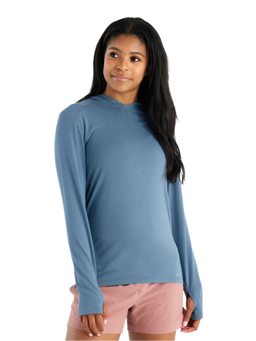 WOMEN'S FREE FLY BAMBOO SHADE HOODIE II | SLATE BLUE