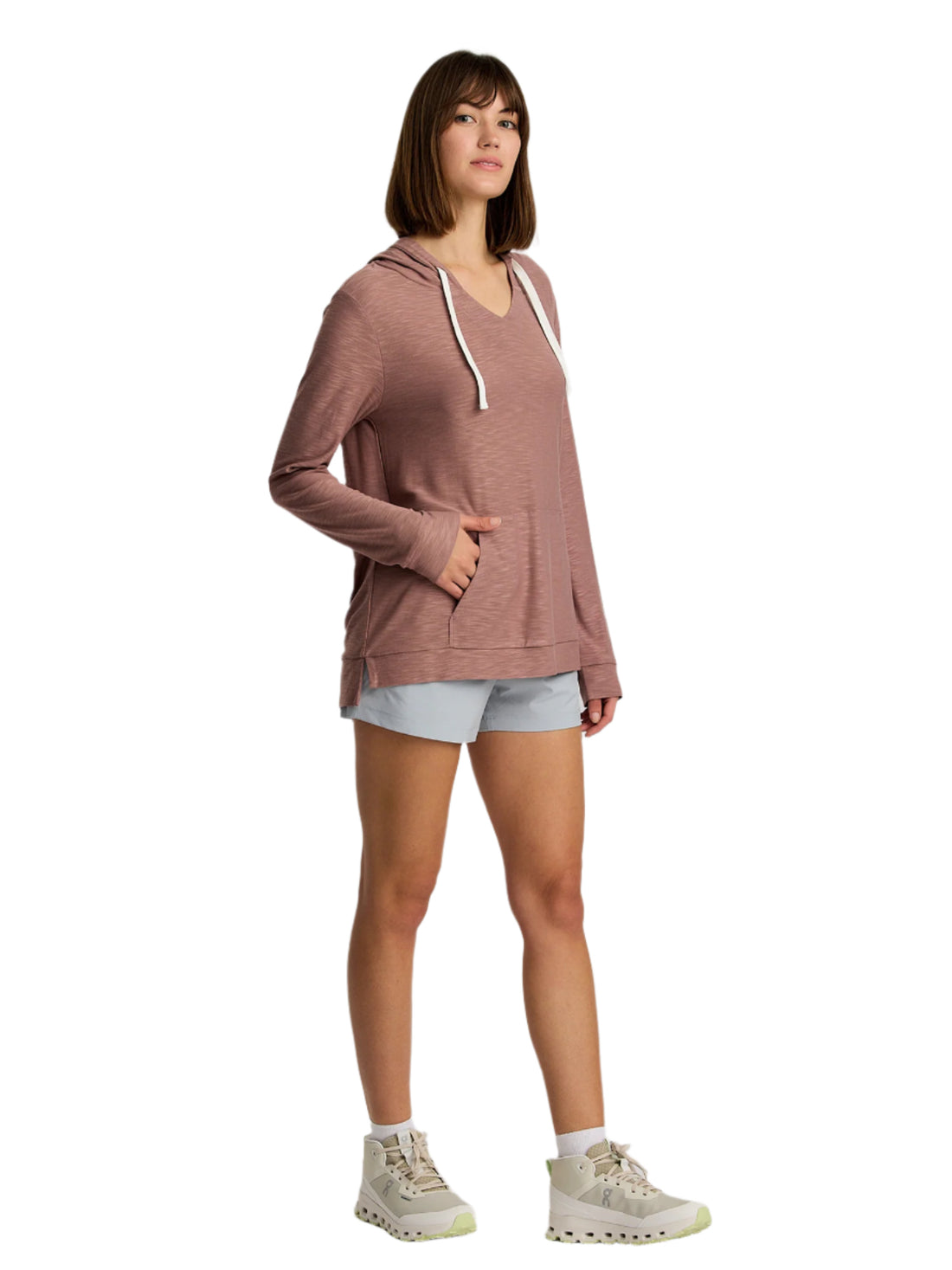 WOMEN'S FREE FLY BAMBOO SLUB HOODIE | FIG