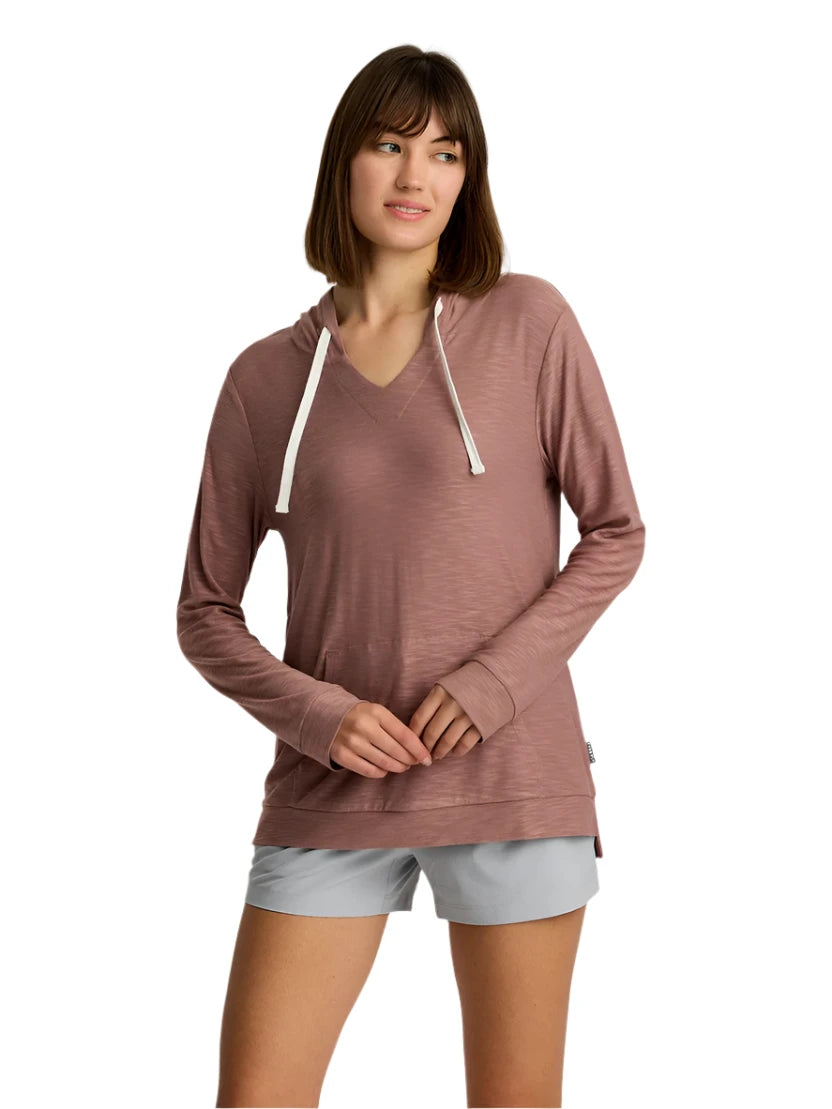 WOMEN'S FREE FLY BAMBOO SLUB HOODIE | FIG