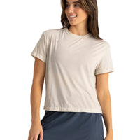 WOMEN'S FREE FLY ELEVATE LIGHTWEIGHT TEE | HEATHER BIRCH