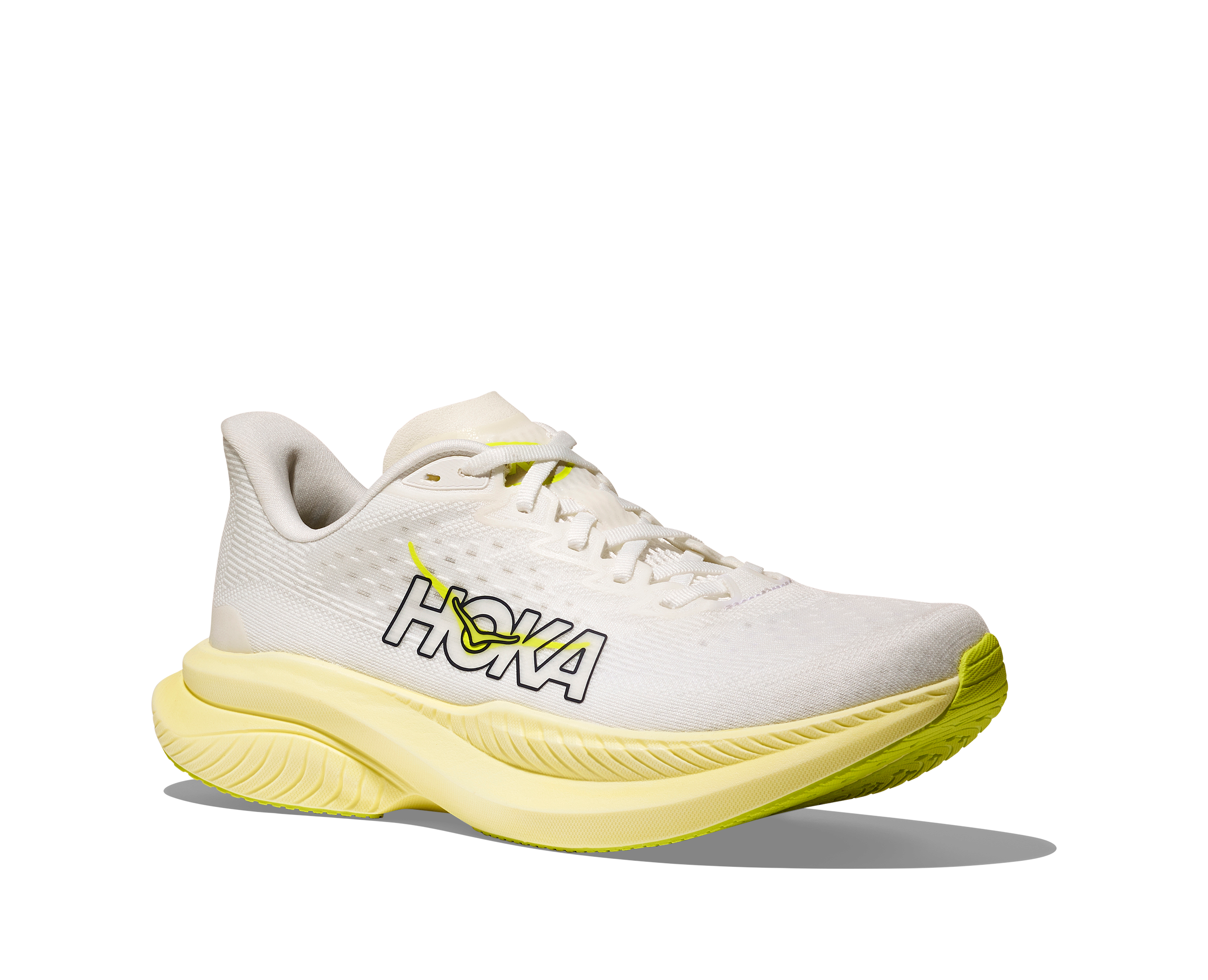 WOMEN'S HOKA MACH 6 | WHITE | NEON HOKA CITRUS – Randy's Shoes