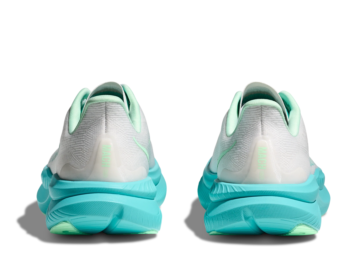 WOMEN'S HOKA MACH 6 | WHITE / CIELO BLUE