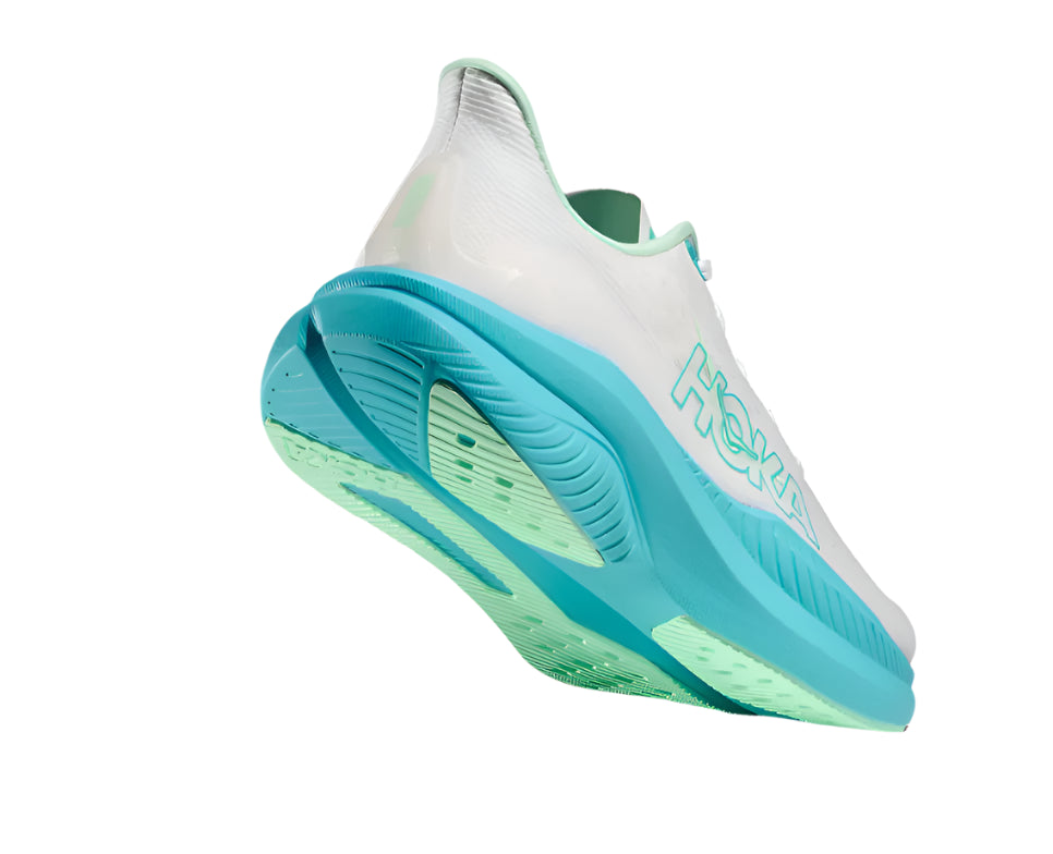 WOMEN'S HOKA MACH 6 | WHITE / CIELO BLUE