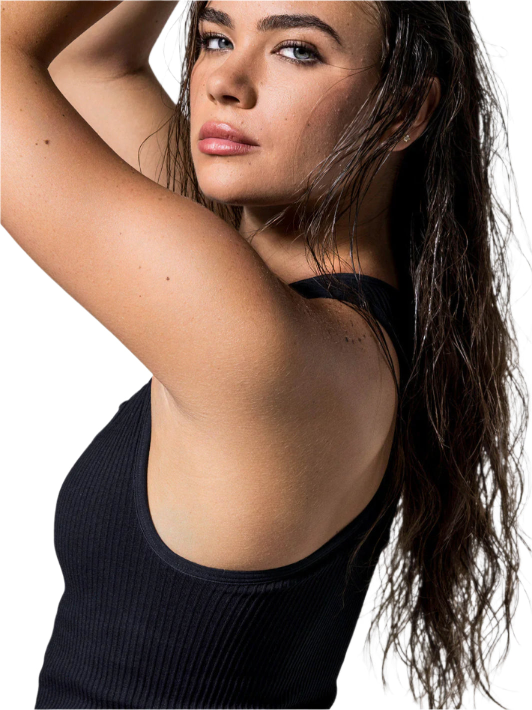 WOMEN'S PB5-STAR RIBBED RACER BACK TANK | BLACK