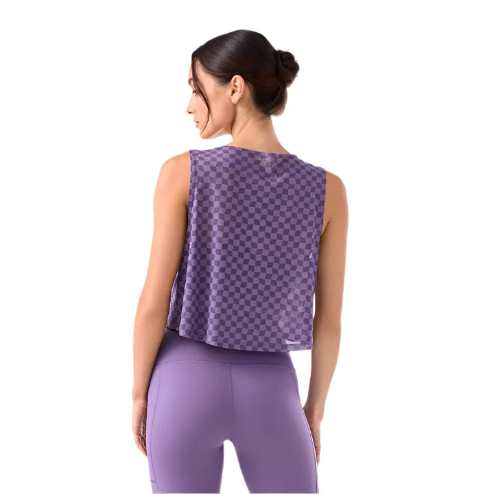 WOMEN'S TAVI FLATTER FLOW HI LO TANK | GRAPE ABSTRACT