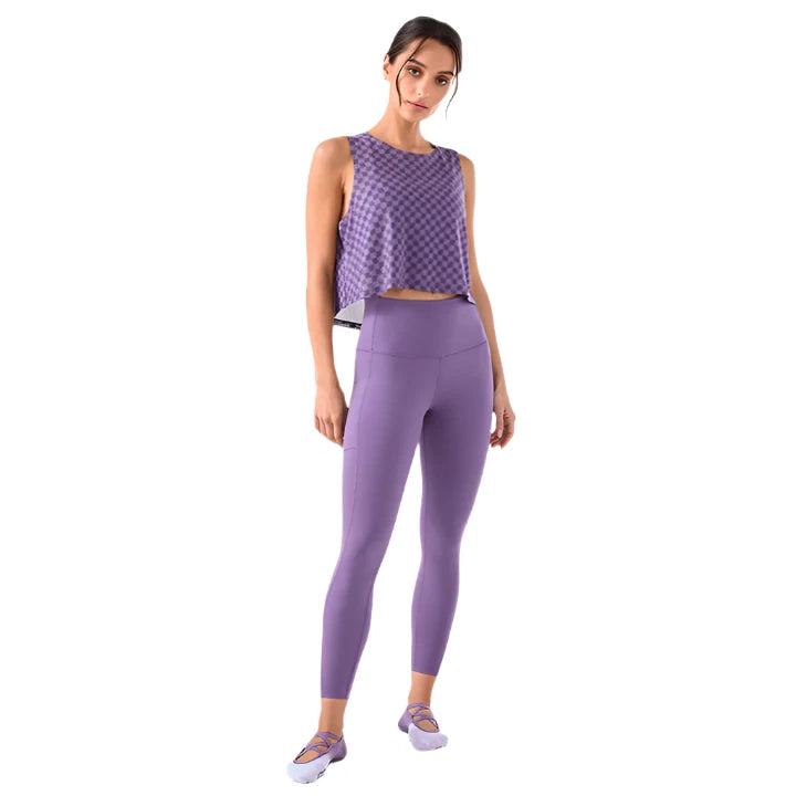 WOMEN'S TAVI FLATTER FLOW HI LO TANK | GRAPE ABSTRACT