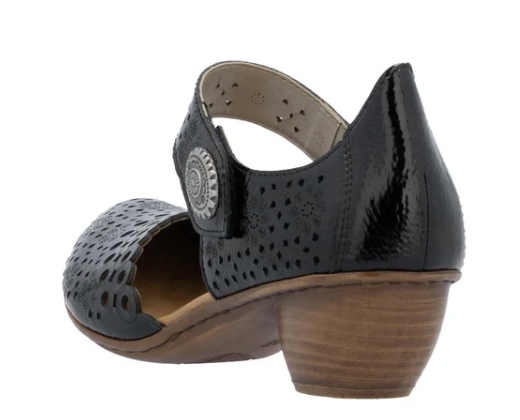 WOMEN'S RIEKER MIRJAM 53 | NERO / BLACK PATENT
