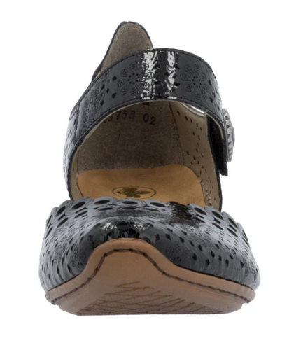 WOMEN'S RIEKER MIRJAM 53 | NERO / BLACK PATENT