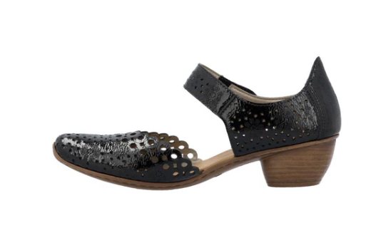 WOMEN'S RIEKER MIRJAM 53 | NERO / BLACK PATENT