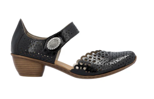 WOMEN'S RIEKER MIRJAM 53 | NERO / BLACK PATENT