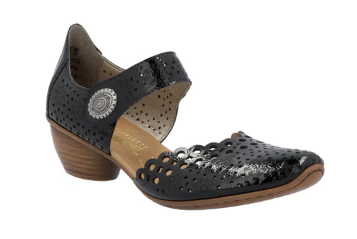 WOMEN'S RIEKER MIRJAM 53 | NERO / BLACK PATENT