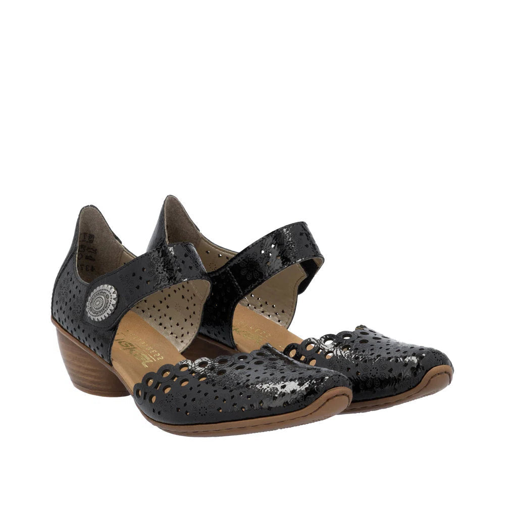 WOMEN'S RIEKER MIRJAM 53 | NERO / BLACK PATENT