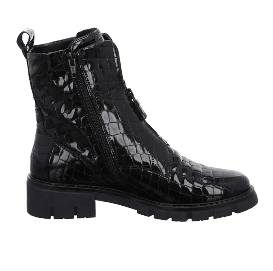 WOMEN'S ARA DEON BOOT | BLACK CROCO PATENT – Randy's Shoes