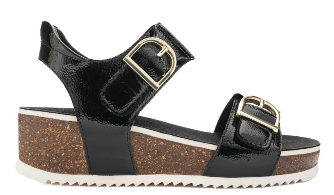 WOMEN'S ARA NOVA ADJUSTABLE WEDGE SANDAL | BLACK 01
