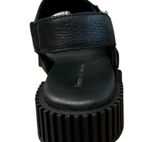 WOMEN'S DJANGO & JULIETTE INGLISH SANDAL | BLACK TUMBLED LEATHER / BLACK SOLE