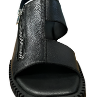 WOMEN'S DJANGO & JULIETTE INGLISH SANDAL | BLACK TUMBLED LEATHER / BLACK SOLE