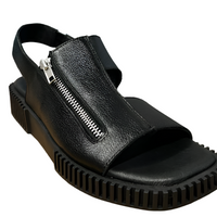 WOMEN'S DJANGO & JULIETTE INGLISH SANDAL | BLACK TUMBLED LEATHER / BLACK SOLE