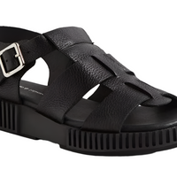WOMEN'S DJANGO & JULIETTE ITALA SANDAL | BLACK TUMBLED LEATHER / BLACK SOLE