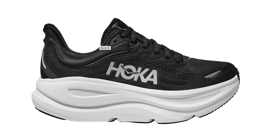 WOMEN'S HOKA BONDI 9 | BLACK / WHITE