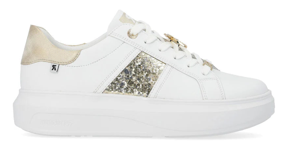 WOMEN'S RIEKER ADELIA 02 | WEISS / MUSCHEL / GOLD-SILBER