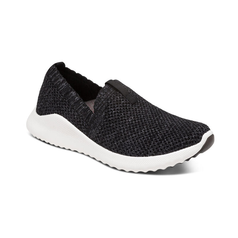 WOMEN'S AETREX ANGIE ARCH SUPPORT SNEAKERS SHIMMERY | BLACK