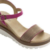 WOMEN'S VANELI CEDRA WEDGE SANDAL | FUSHIA SUEDE