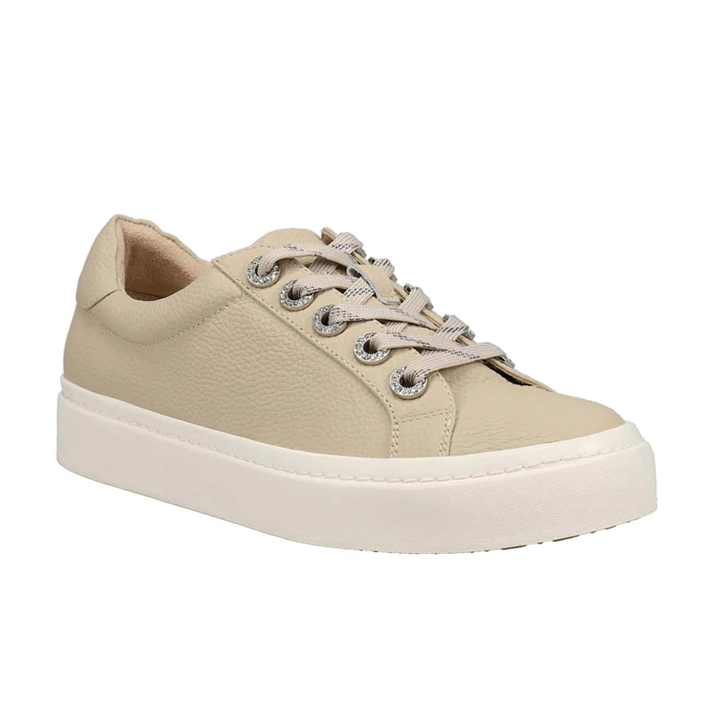 WOMEN'S VANELI YSENIA LACE UP SNEAKER | CREAM MILLED CALF