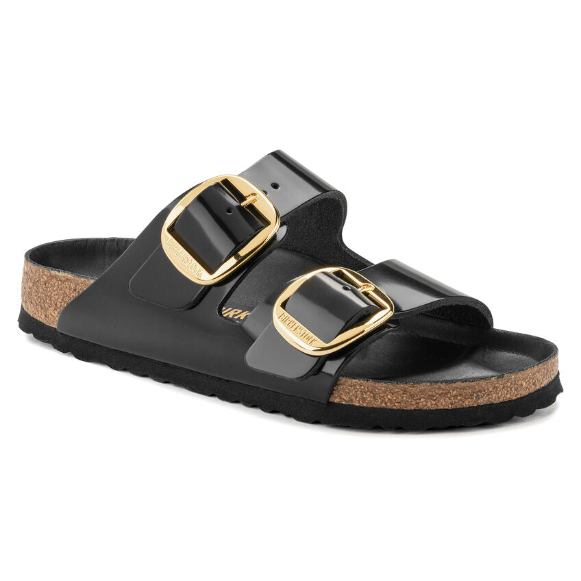 BIRKENSTOCK ARIZONA BIG BUCKLE LENA 38 黒 WOMEN'S BIRKENSTOCK ARIZONA BIG BUCKLE | HIGH SHINE BLACK