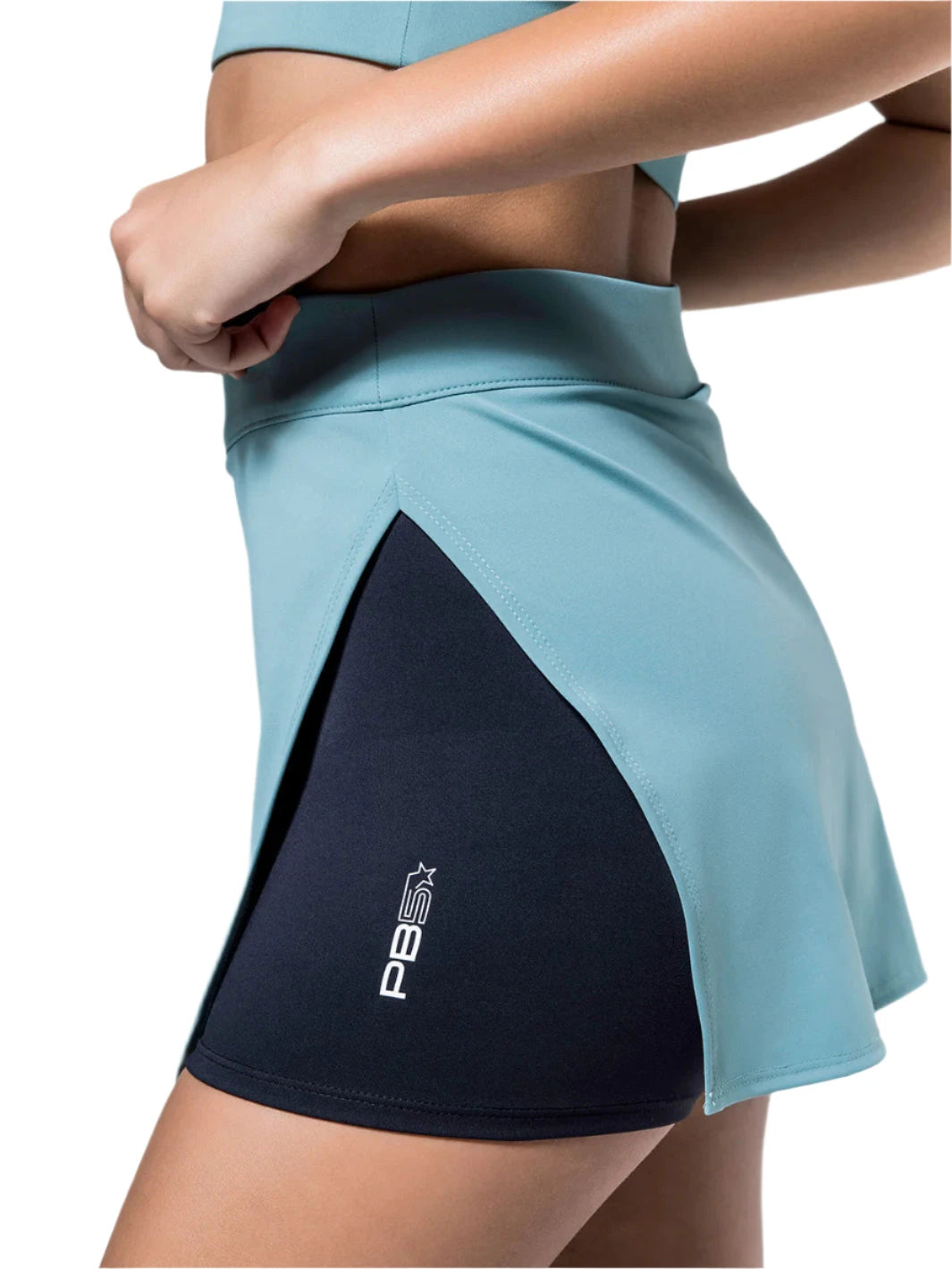 WOMEN'S PB5-STAR SIDE SPLIT SKIRT | WHITE / BLACK