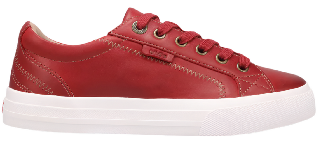 WOMEN'S TAOS PLIM SOUL LUX SNEAKER | RED LEATHER