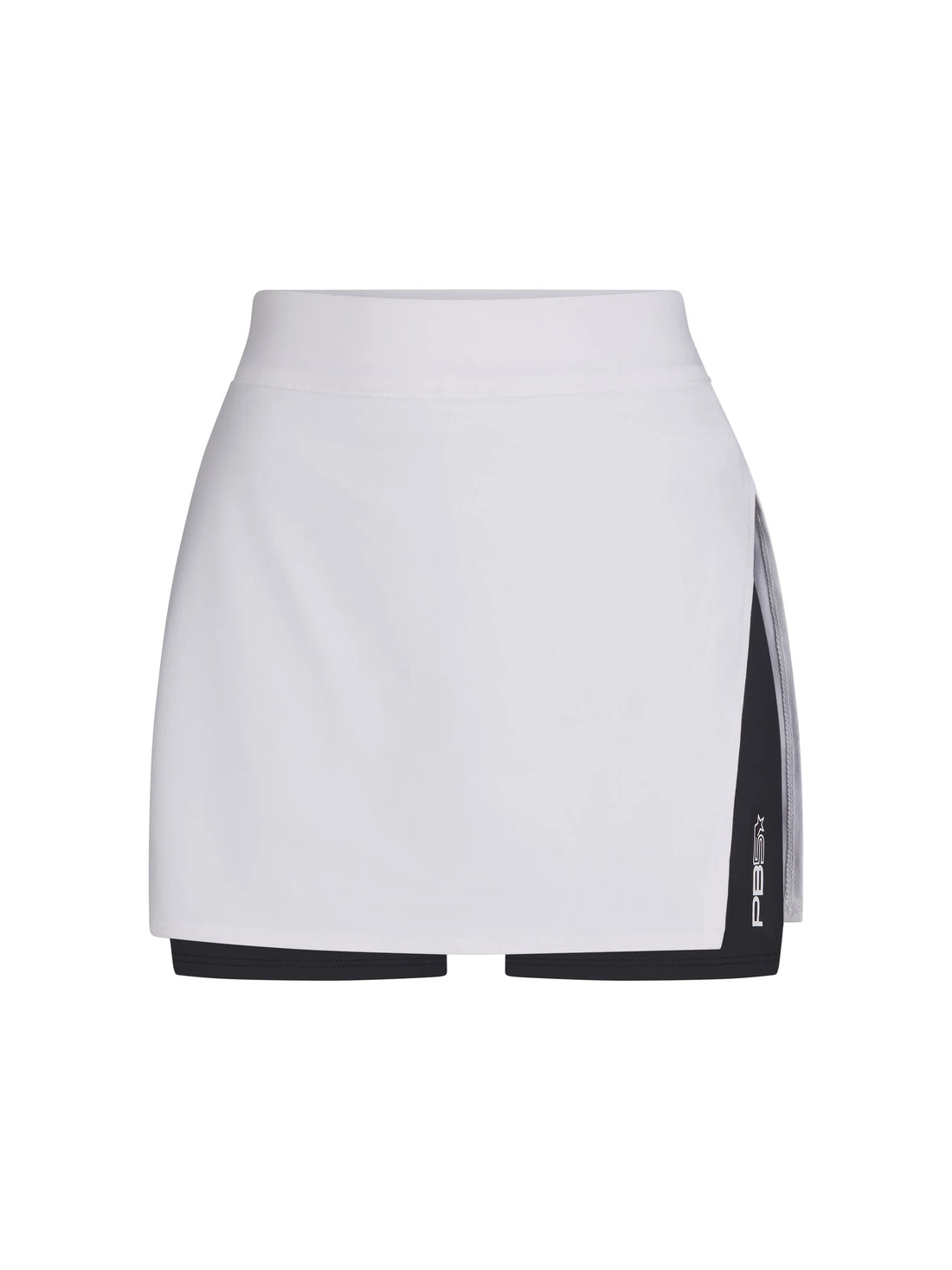 WOMEN'S PB5-STAR SIDE SPLIT SKIRT | WHITE / BLACK