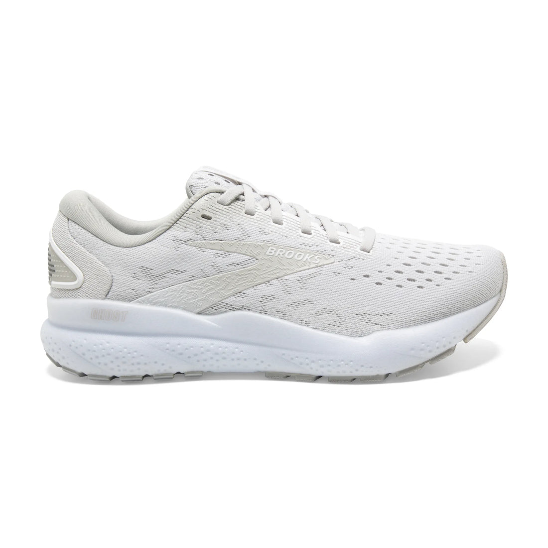WOMEN'S BROOKS GHOST 16 | WHITE / WHITE / GREY
