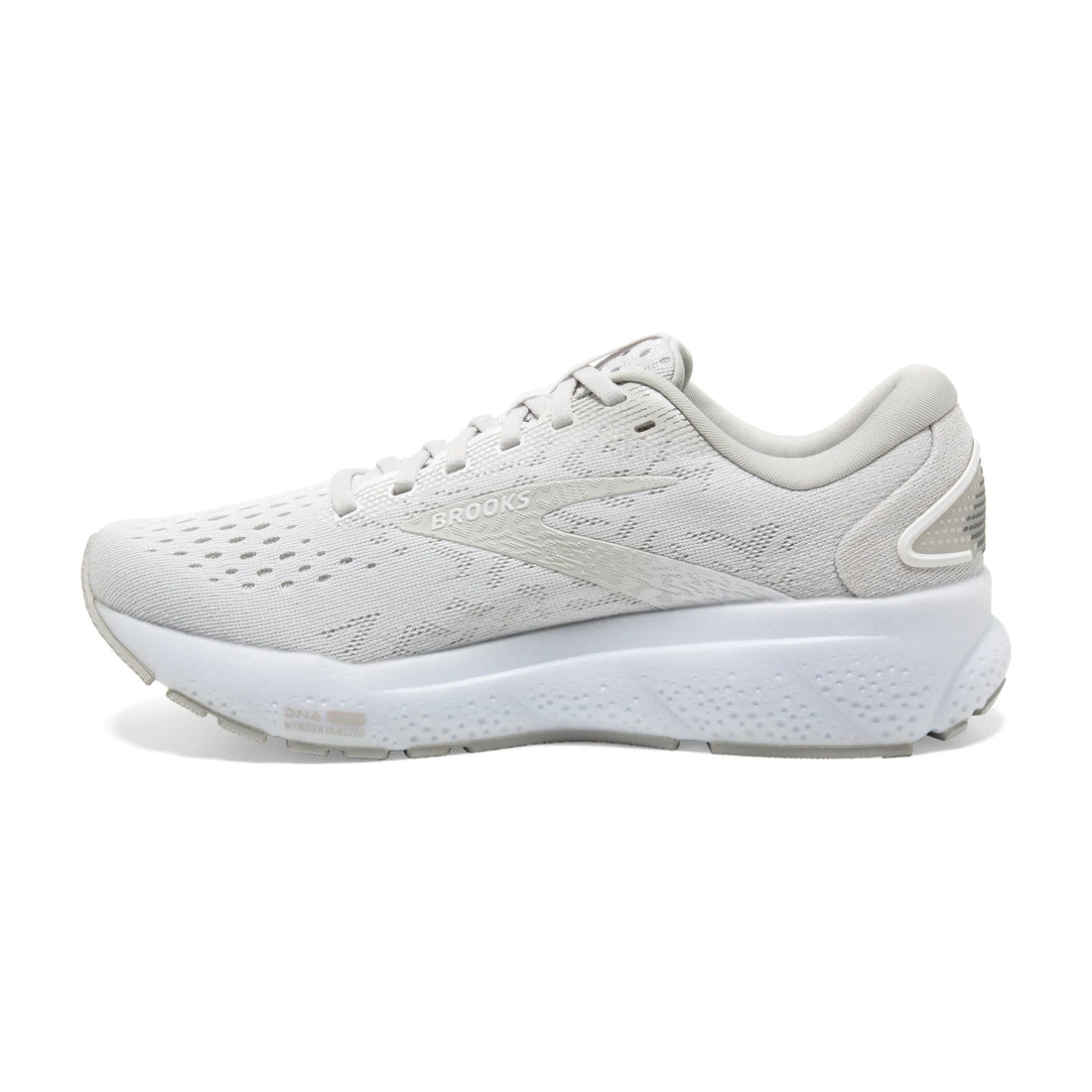 WOMEN'S BROOKS GHOST 16 | WHITE / WHITE / GREY