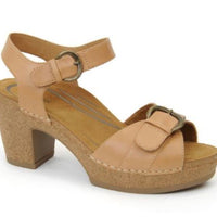 WOMEN'S AETREX TORY OPEN TOE HEEL | CAMEL