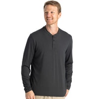 MEN'S FREE FLY BAMBOO FLEX LONG SLEEVE HENLEY | BLACK SAND