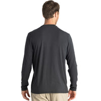 MEN'S FREE FLY BAMBOO FLEX LONG SLEEVE HENLEY | BLACK SAND
