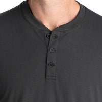 MEN'S FREE FLY BAMBOO FLEX LONG SLEEVE HENLEY | BLACK SAND