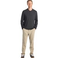 MEN'S FREE FLY BAMBOO FLEX LONG SLEEVE HENLEY | BLACK SAND
