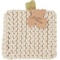 MUDPIE PUMPKIN KNIT TRIVETS