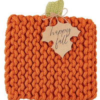 MUDPIE PUMPKIN KNIT TRIVETS