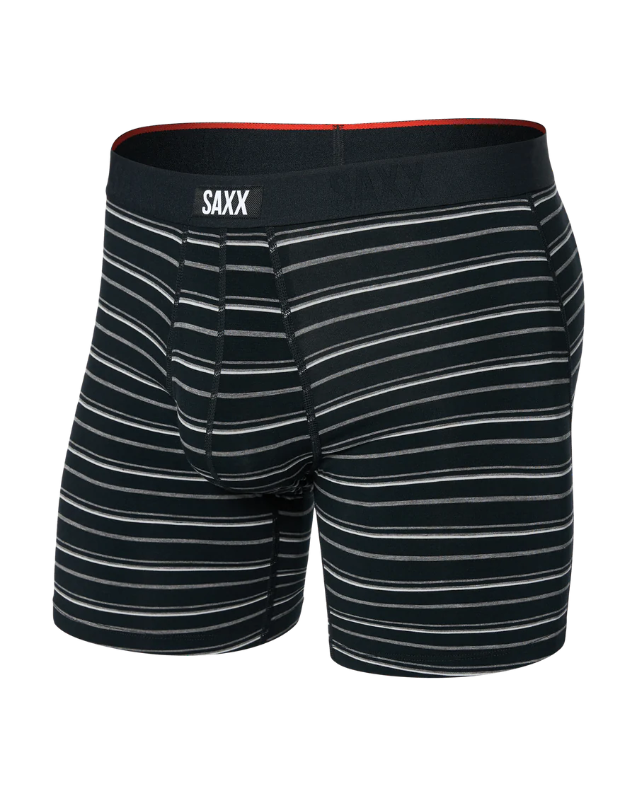 MEN'S SAXX VIBE XTRA SOFT COMFORT BOXER BRIEF 6" | BLACK COAST STRIPE