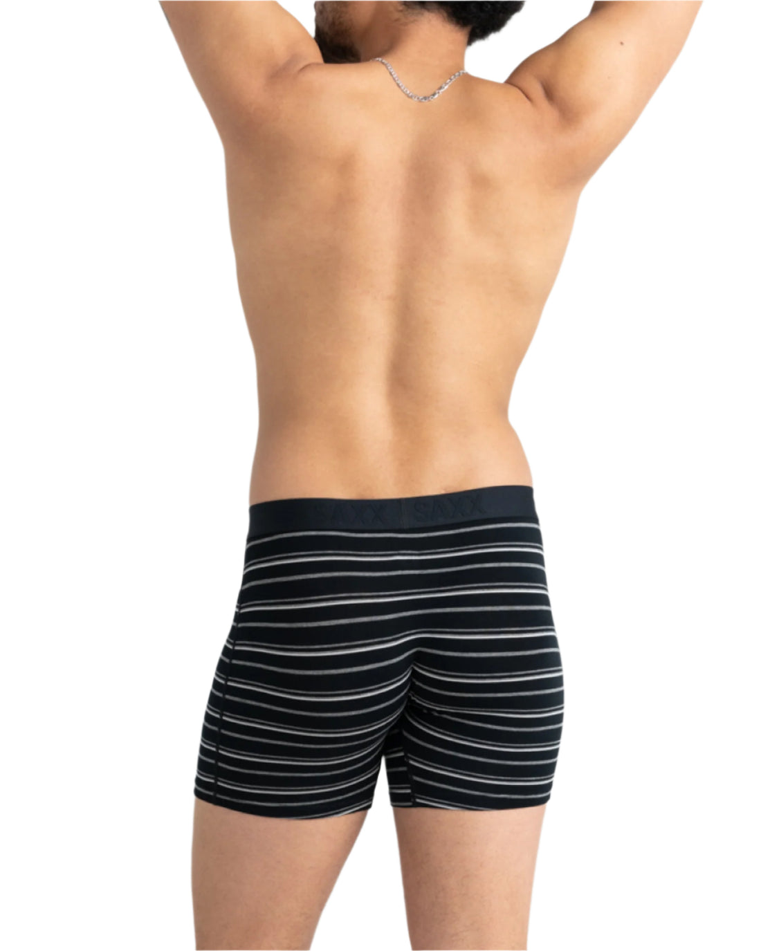 MEN'S SAXX VIBE XTRA SOFT COMFORT BOXER BRIEF 6" | BLACK COAST STRIPE