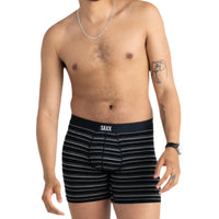 MEN'S SAXX VIBE XTRA SOFT COMFORT BOXER BRIEF 6" | BLACK COAST STRIPE