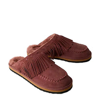 WOMEN'S FREE PEOPLE FALLON FRINGE MULE | MAHOGANY AMBER SUEDE